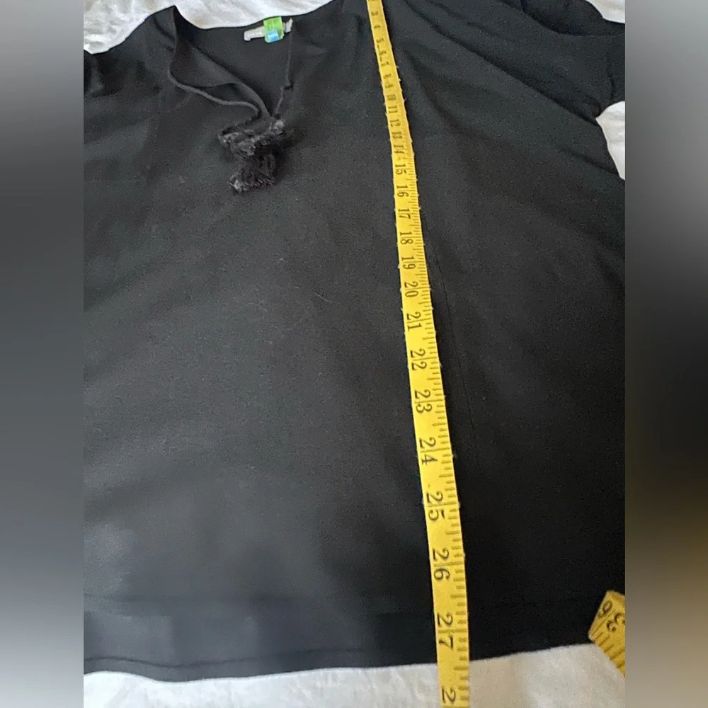 Vince black tunic with tassel tie, size large - Picture 7 of 9